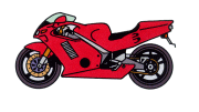 赤いバイクのイラスト