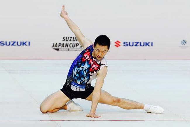 2015 全日本エアロビック選手権大会男子シングル　フィニッシュを決める是枝選手