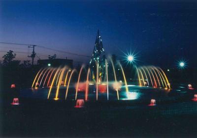 野幌グリーンモールの噴水の写真