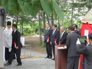 江別太開基130周年記念祭に出席する市長