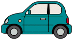 緑色の自動車のイラスト