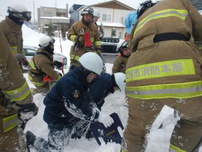 除雪事故対応訓練の写真