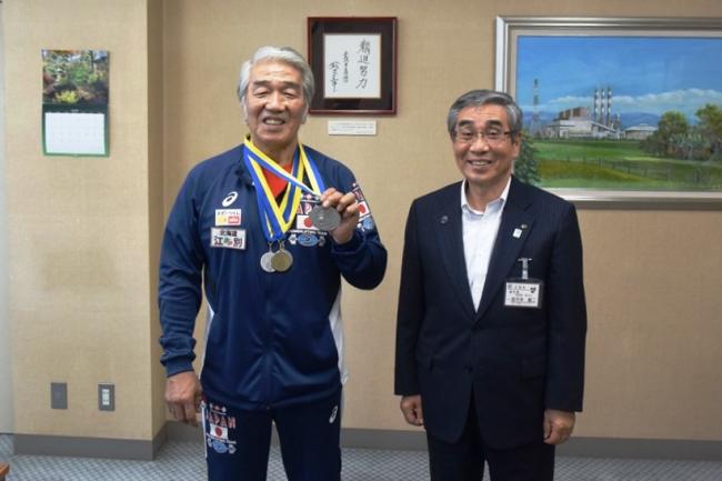 世界大会で準優勝した田口選手の写真