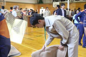 防災訓練時の佐藤さん