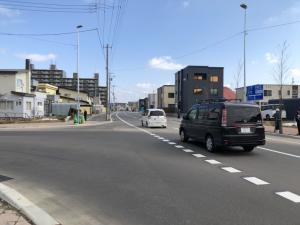 野幌駅南通の新たに開通した区間の写真