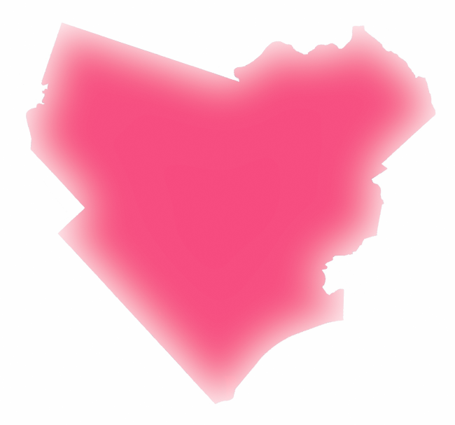 江別市域図にピンク色を付けた図