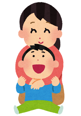 お母さんと子どものイラスト（男の子）