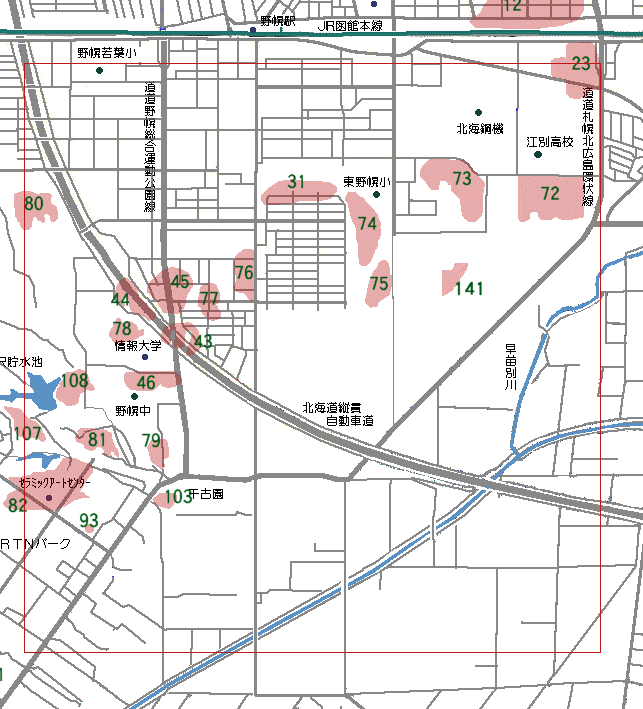 埋蔵文化財包蔵地分布図8