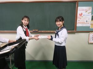 江別第三中学校の表彰式の様子