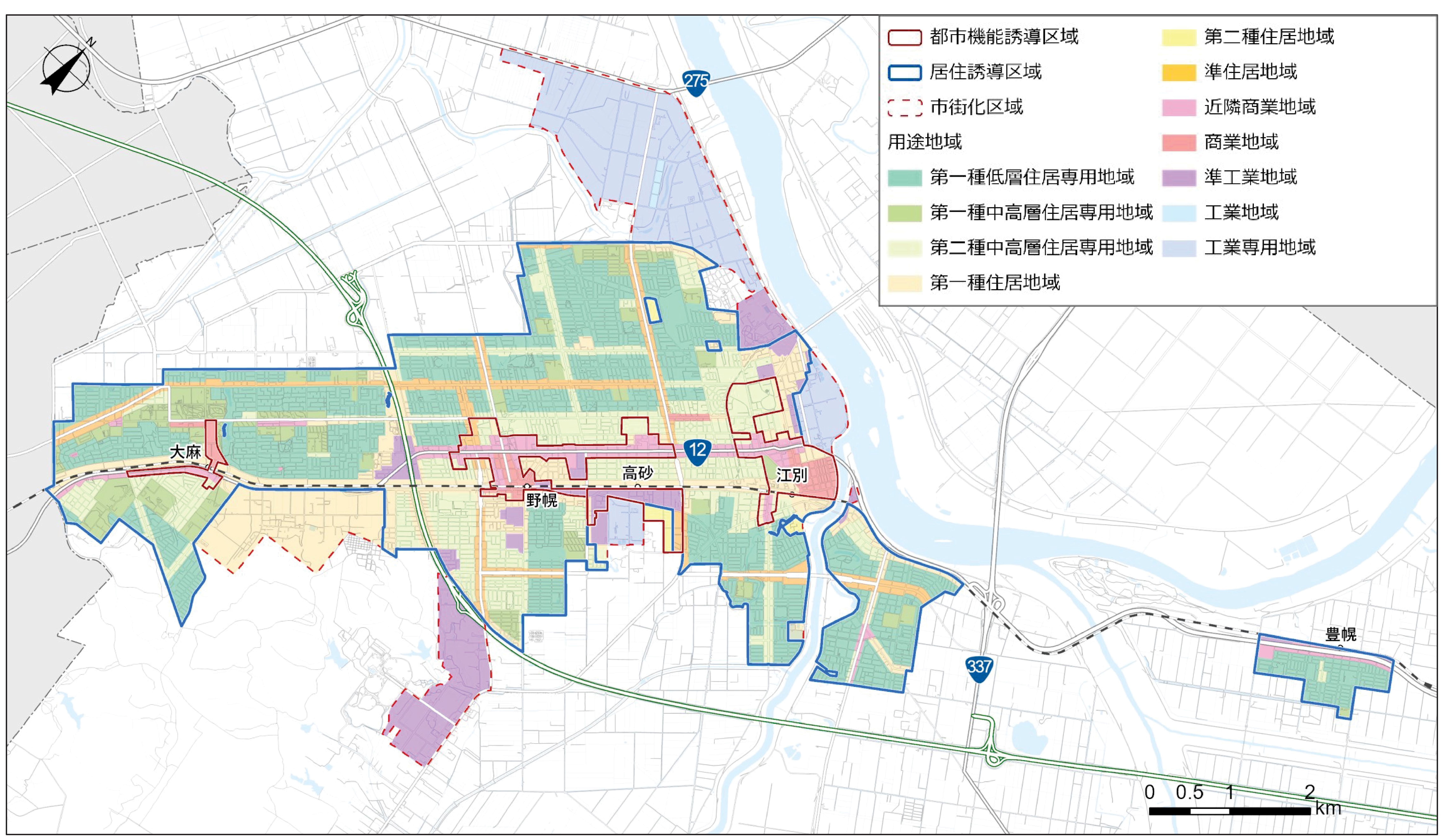 都市機能誘導区域・居住誘導区域図