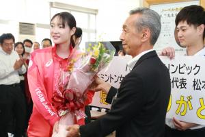松本選手表敬訪問②