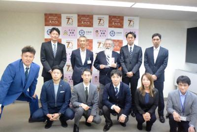 社会人バスケ江別ワイルドボアーズ全国大会出場表敬訪問