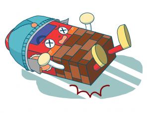 転倒するボーカくん