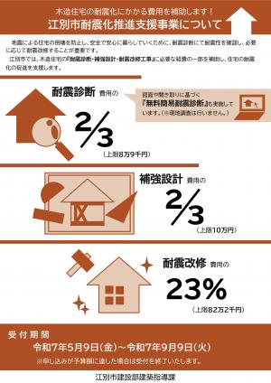 江別市木造住宅耐震改修等補助金交付制度案内チラシ