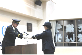 江別市消防団昇格辞令交付式1