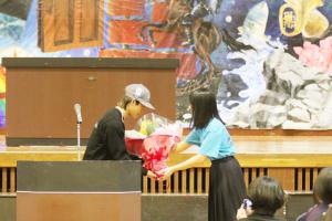 二階堂蓮選手が大麻東中学校を訪問3